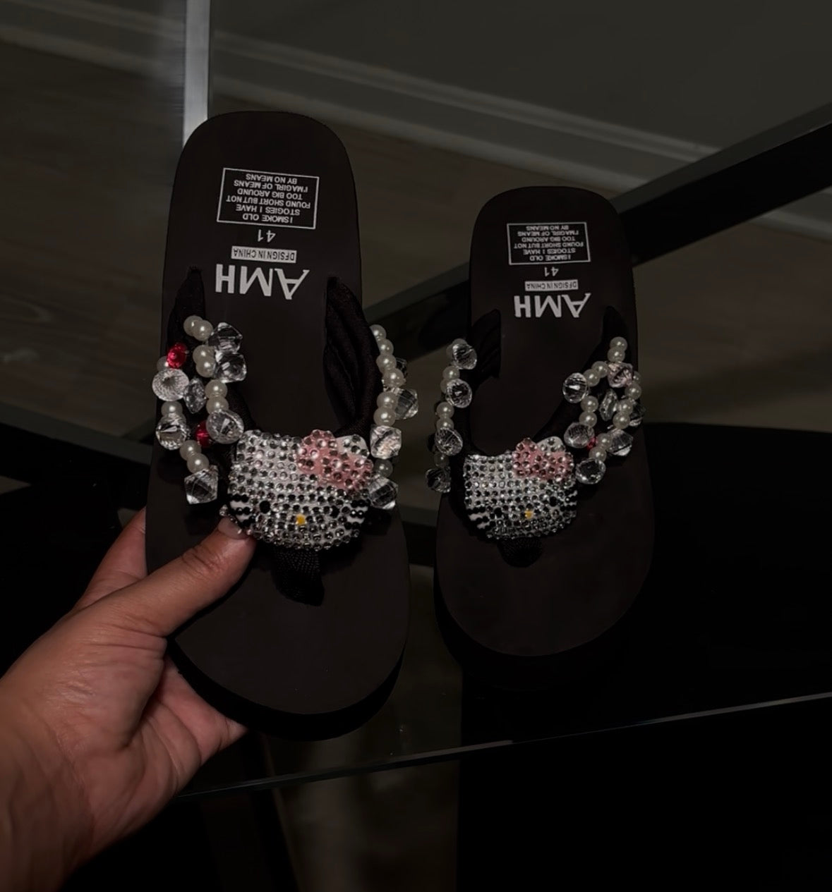 Black HelloKitty wedges