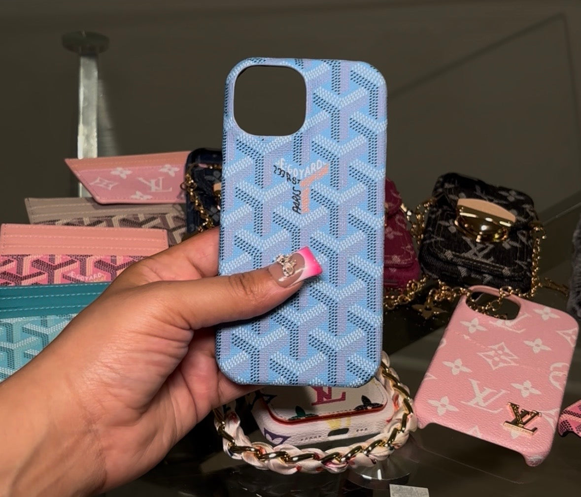 Blue Goyard phone case